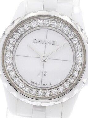 CHANEL J12 XS H5237 white ceramic diamond bezel Quartz Ladies Watch_920870